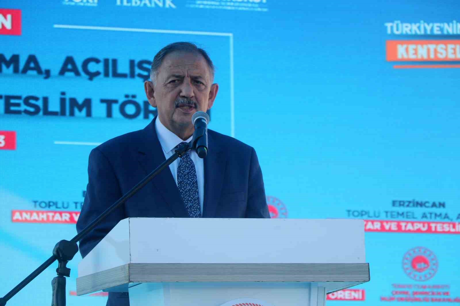 Bakan &Ouml;zhaseki ve Yıldırım&rsquo;ın katılımıyla Erzincan&rsquo;da temel atma, a&ccedil;ılış, tapu ve anahtar teslim t&ouml;reni ger&ccedil;ekleşti
