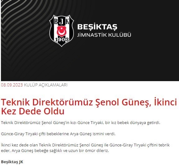 Şenol G&uuml;neş, ikinci kez dede oldu
