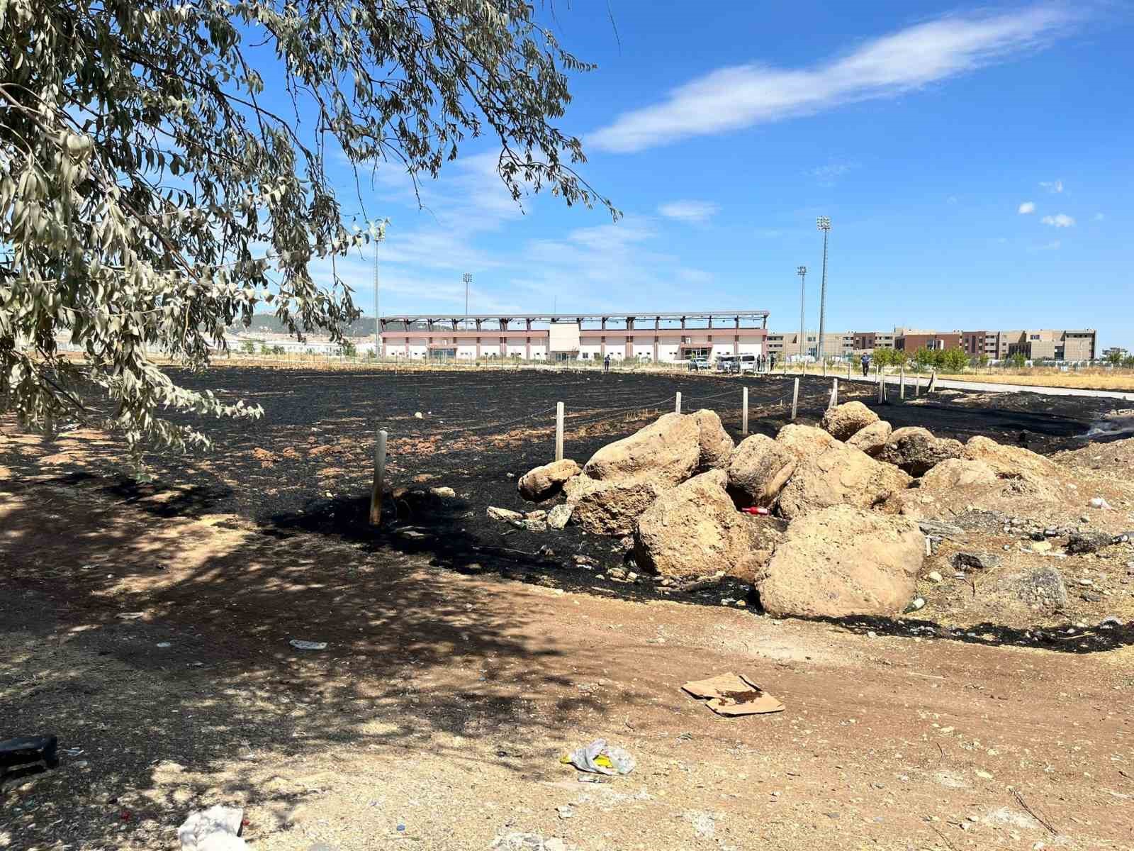 Anız yangını iş yerlerine sı&ccedil;ramadan s&ouml;nd&uuml;r&uuml;ld&uuml;
