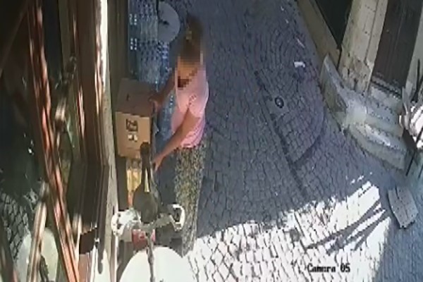 Turizm merkezi Ala&ccedil;atı&rsquo;da at arabasıyla hırsızlık kameraya yansıdı
