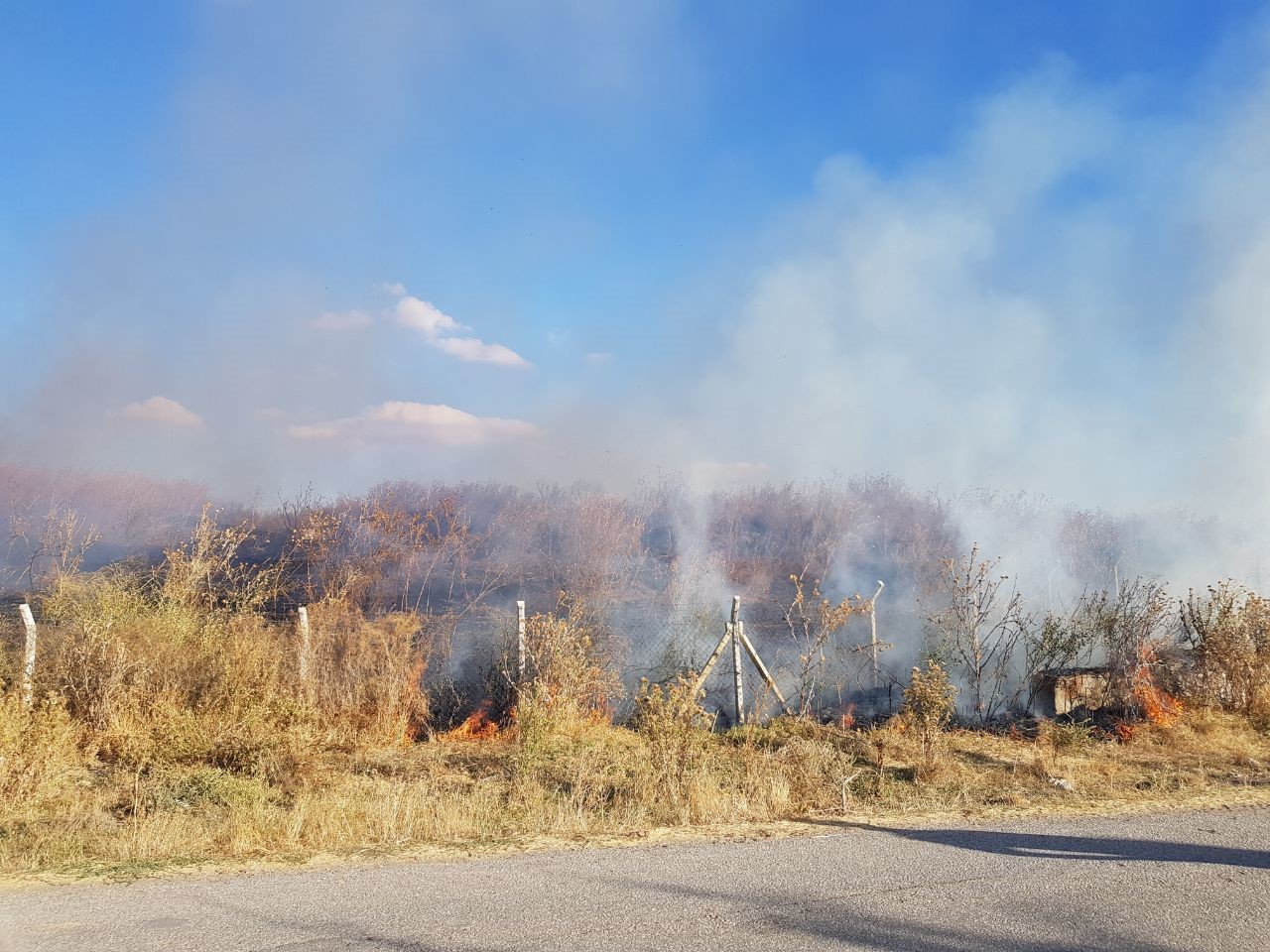 Kazı alanında korkutan yangın