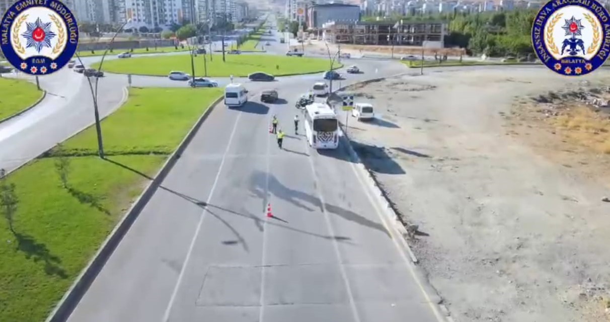 Malatya’da dron destekli hız denetimi