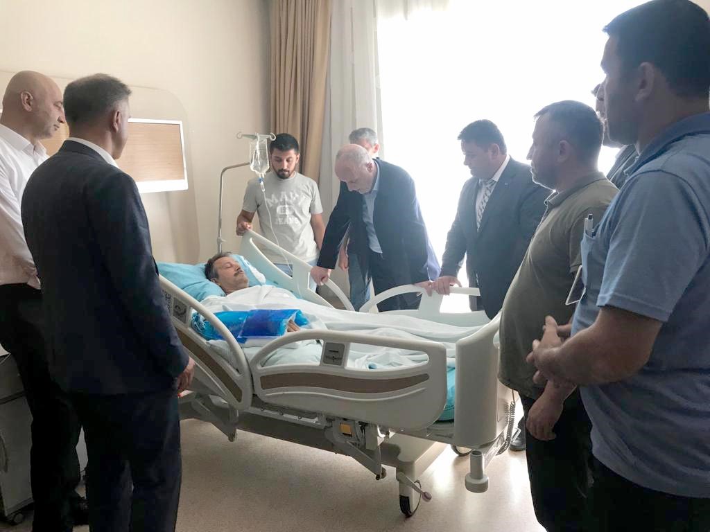 TÜRK-İŞ Genel Başkanı Atalay ve Yeşil’den yaralı madenciye ziyaret