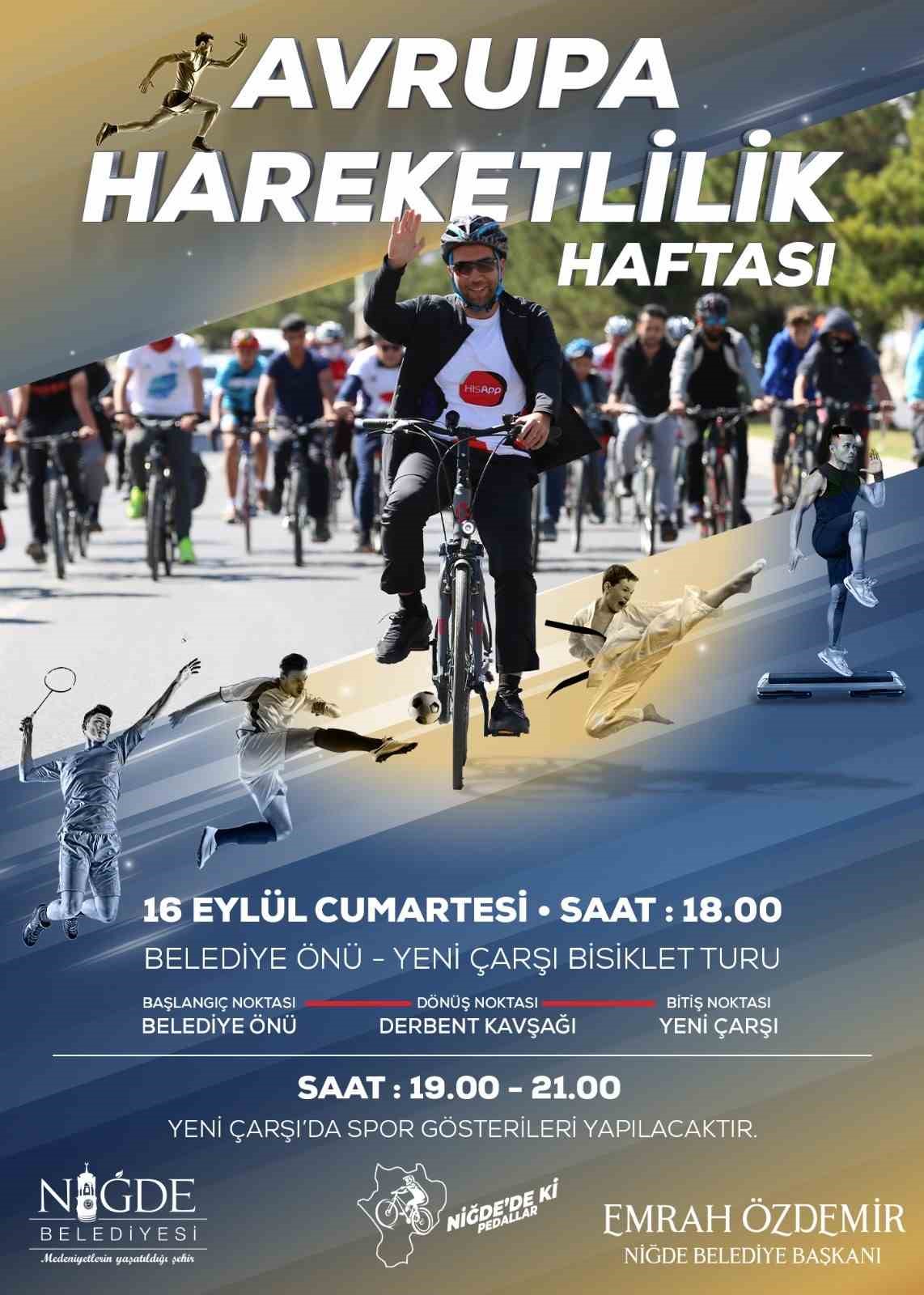 Niğde Belediyesi’nden "Hareketlilik Haftasına" özel bisiklet turu