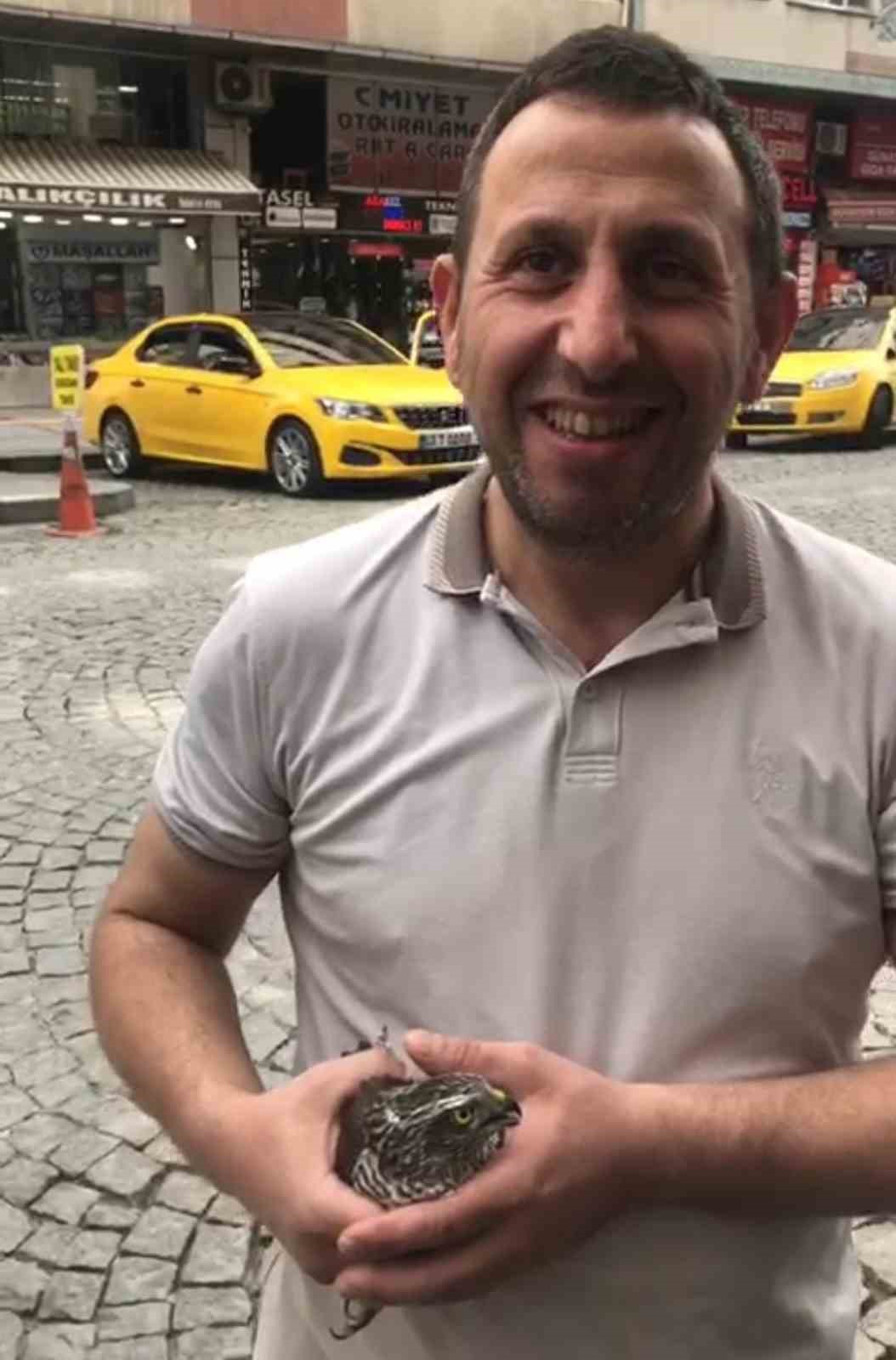 Şehir merkezine inen atmaca mağazaya girdi