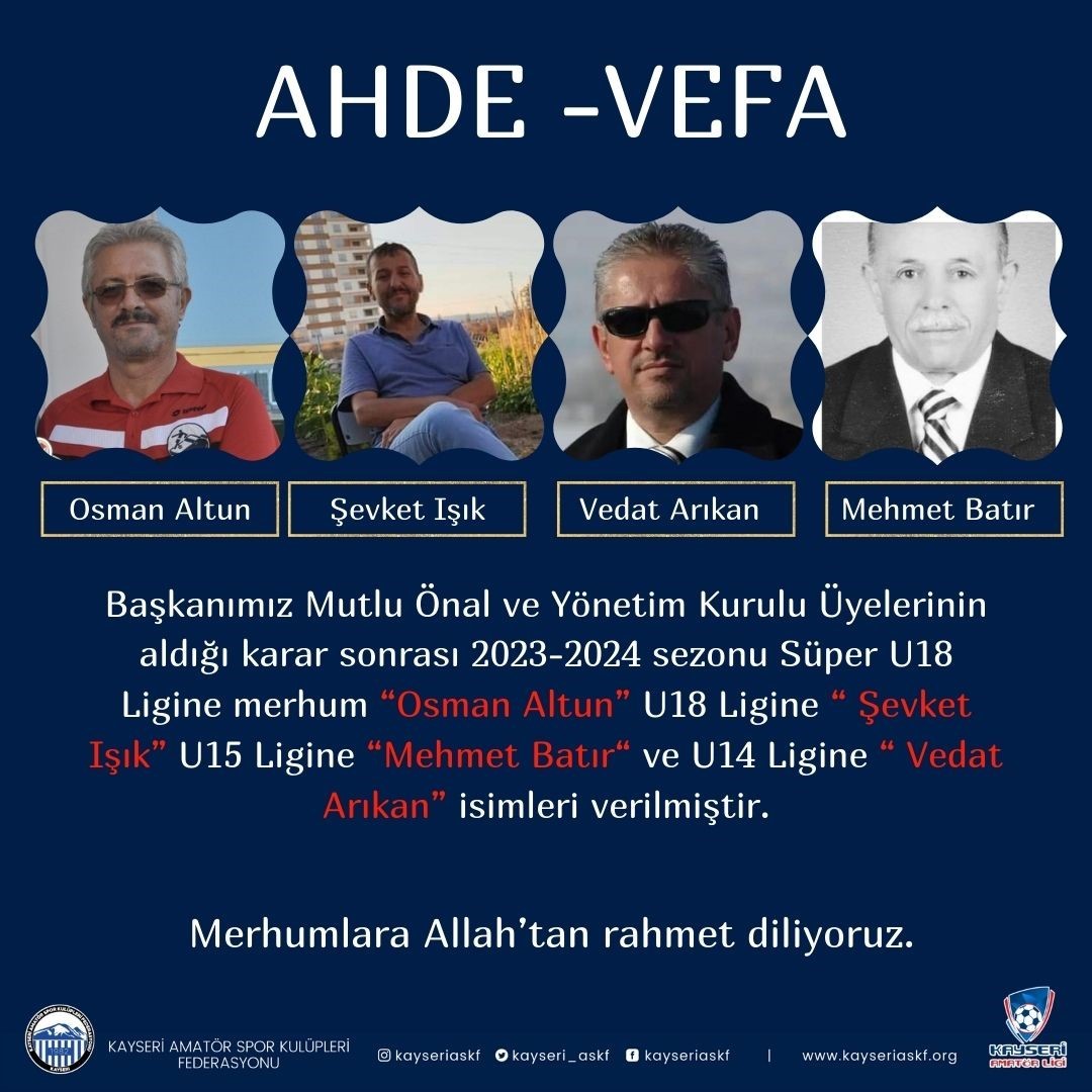 Kayseri ASKF’den ahde vefa