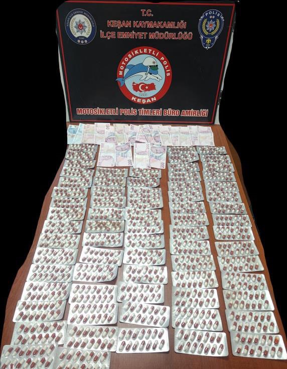 Keşan’da 994 adet sentetik ecza ele geçirildi