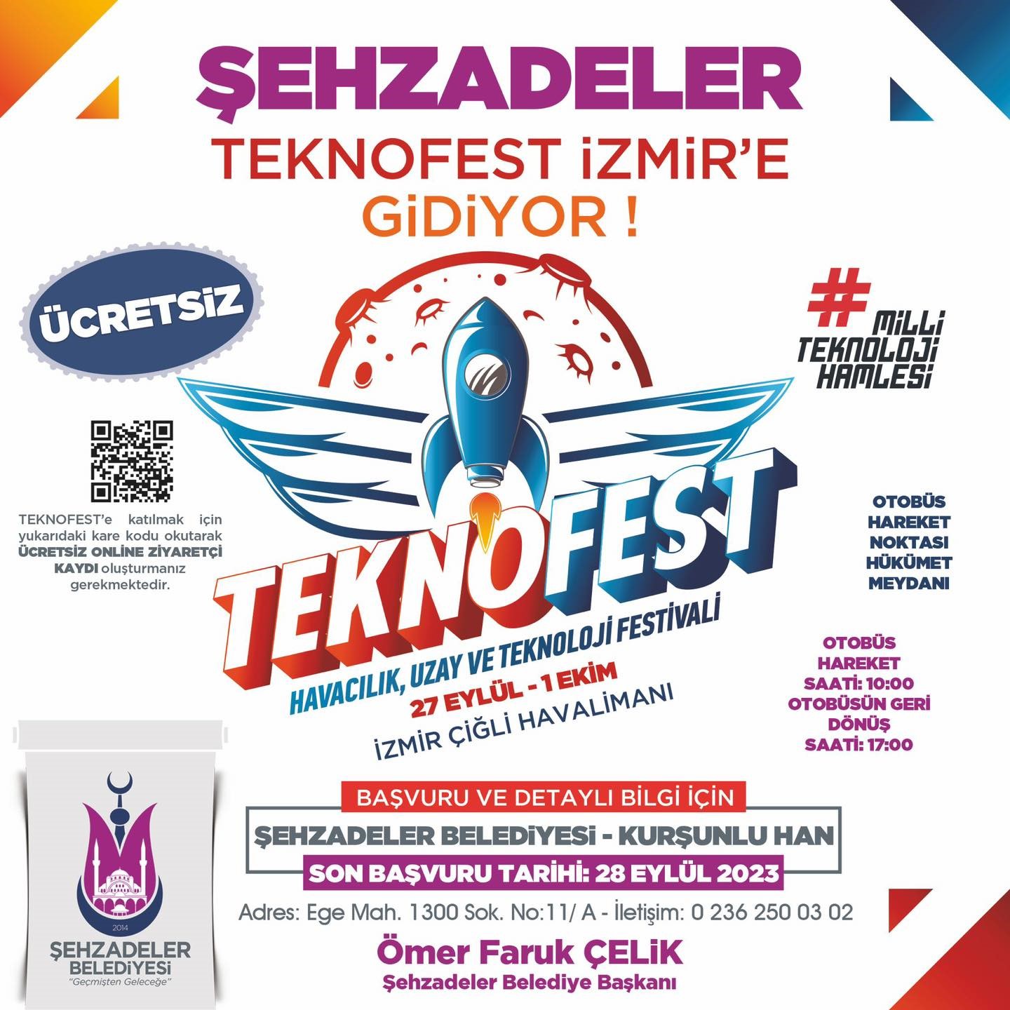 Şehzadeler Belediyesi TEKNOFEST’e ücretsiz ulaşım sağlıyor