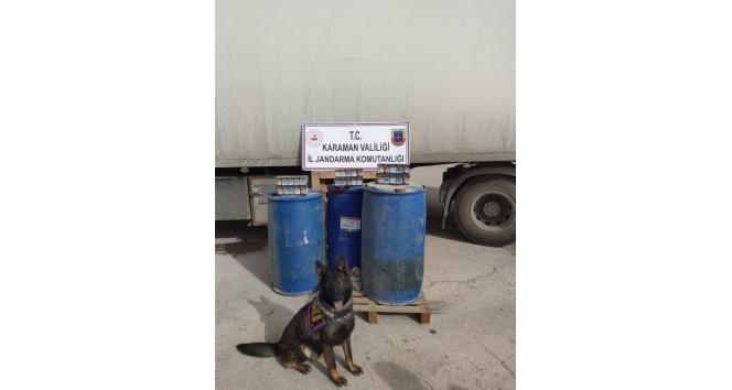 Karaman’da durdurulan tırda kaçak sigara ve mazot ele geçirildi