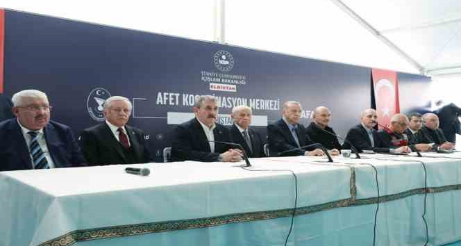 Cumhurbaşkanı Erdoğan’la Elbistan’a giden Bahçeli ve Destici açıklamalarda bulundu