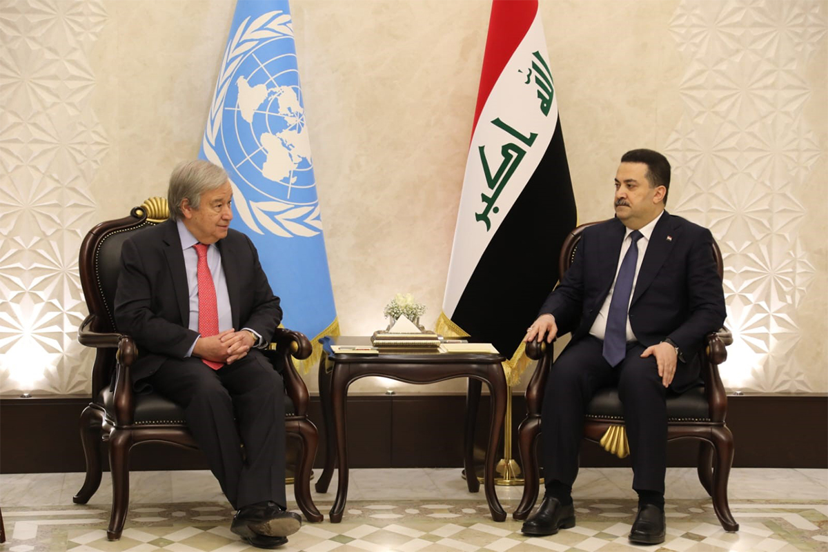 Guterres, Irak'ta Cumhurbaşkanı Reşid ve Başbakan Sudani ile görüştü