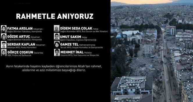 EBYÜ’lü 8 öğrenci depremde vefat etti
