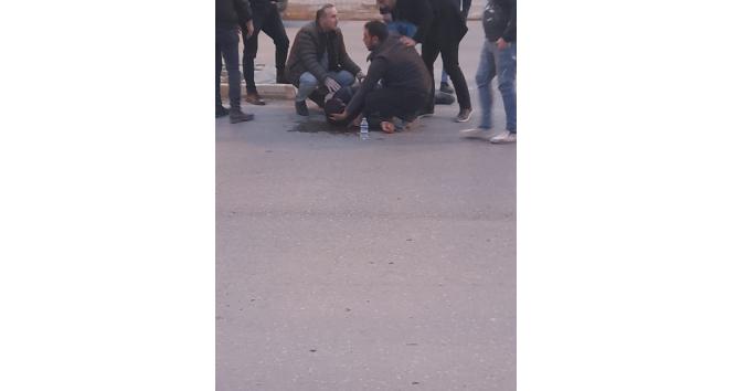 Köpeğe çarpan motosiklet sürücüsü ağır yaralandı