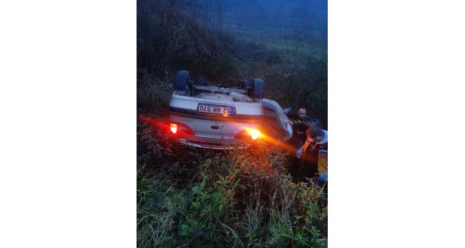 Ordu’da kontrolden çıkan otomobil takla attı: 5 yaralı