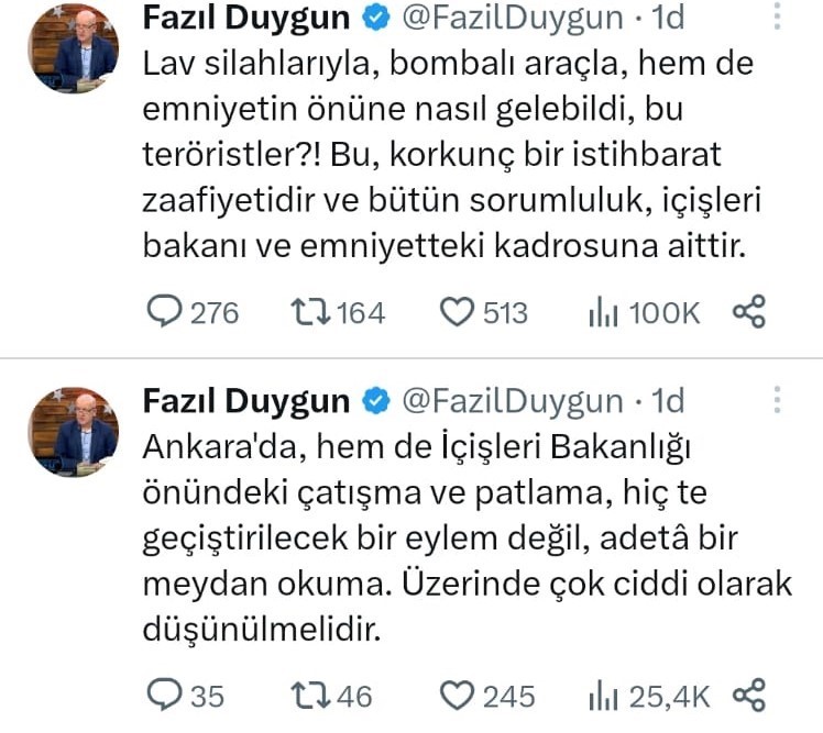 Ankara&rsquo;daki saldırı girişiminin ardından Bakan Yerlikaya&rsquo;la ilgili a&ccedil;ıklama yapan gazeteci g&ouml;zaltına alındı
