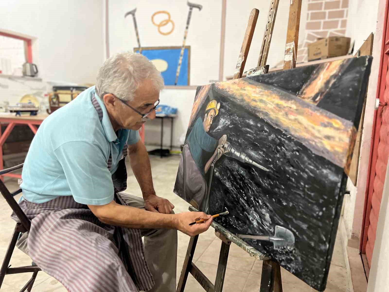 Madenden emekli olduktan sonra ressam oldu, 68 yaşında sanatını icra ediyor
