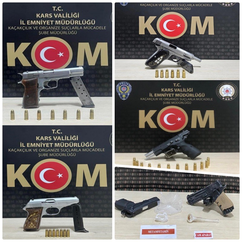 Kars’ta 9 silah ele geçirildi