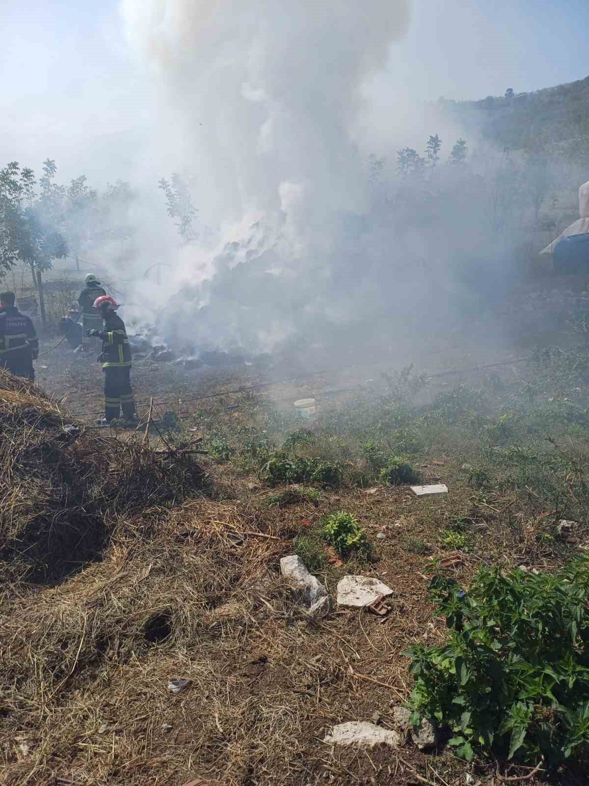 Yalova&rsquo;da &ccedil;ıkan yangında 100 saman balyası k&uuml;l oldu
