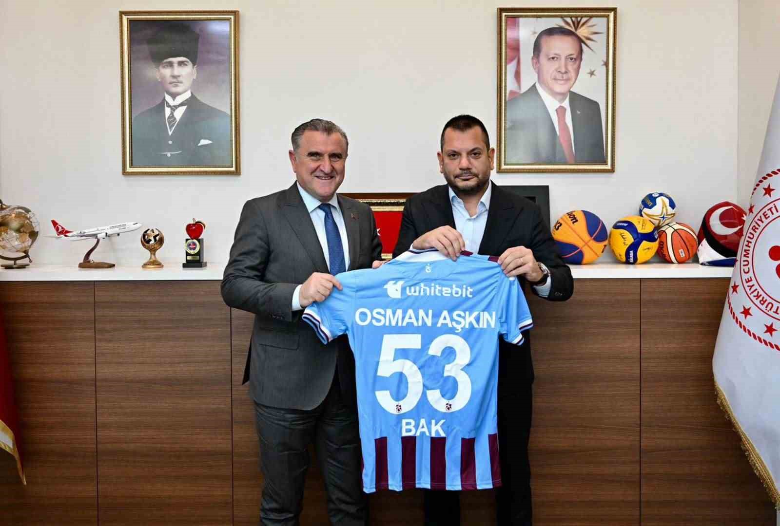 Trabzonspor Başkanı Ertuğrul Doğan, Bakan Bak’ı ziyaret etti