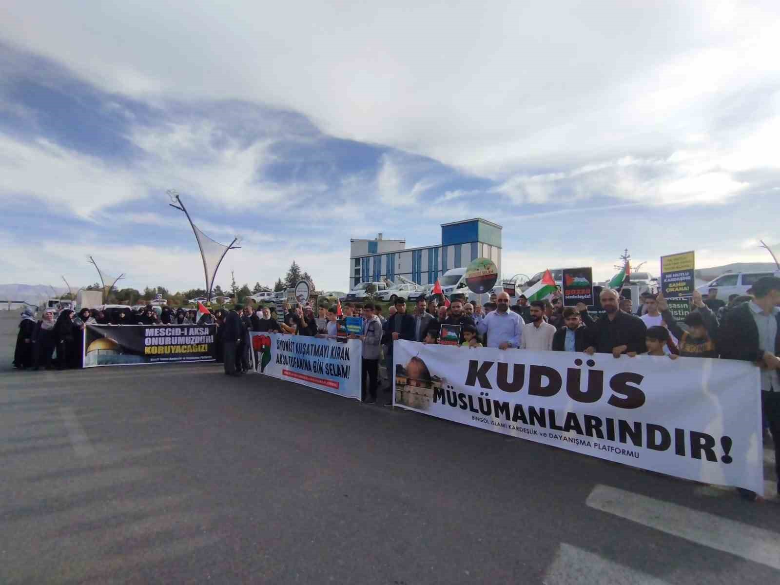 Bing&ouml;l&rsquo;den Filistin&rsquo;e destek &ccedil;ağrısı
