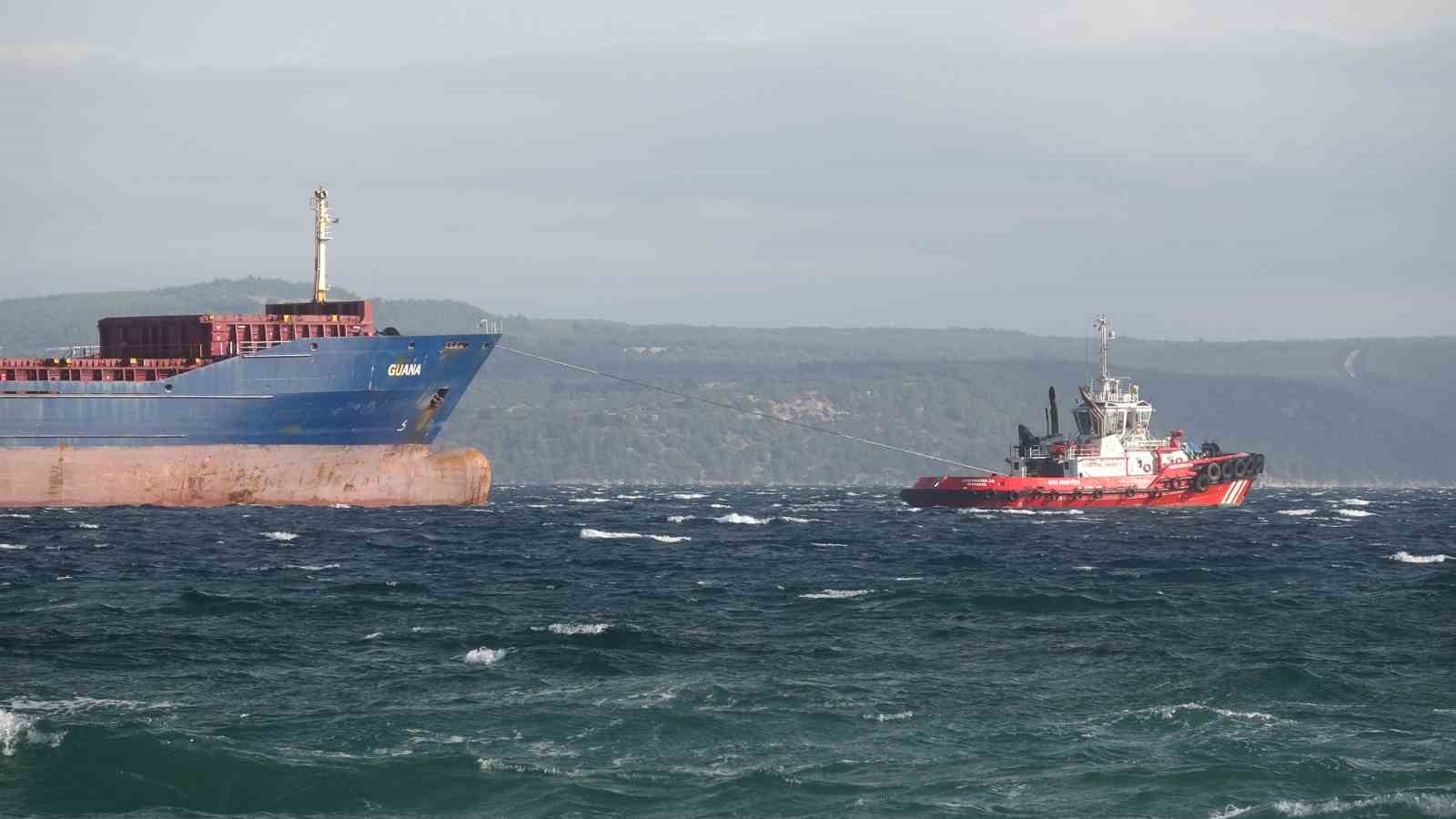 Çanakkale Boğazı’nda genel kargo gemisi makine arızası yaptı