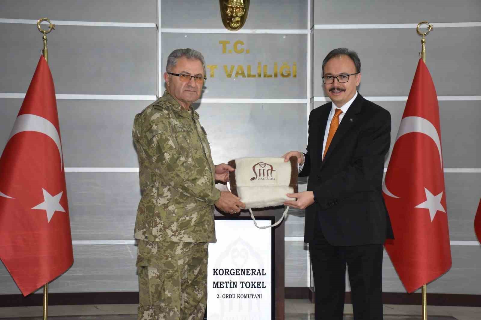 2. Ordu Komutanı Korgeneral Metin Tokel, Siirt Valisi Kızılkaya’yı ziyaret etti