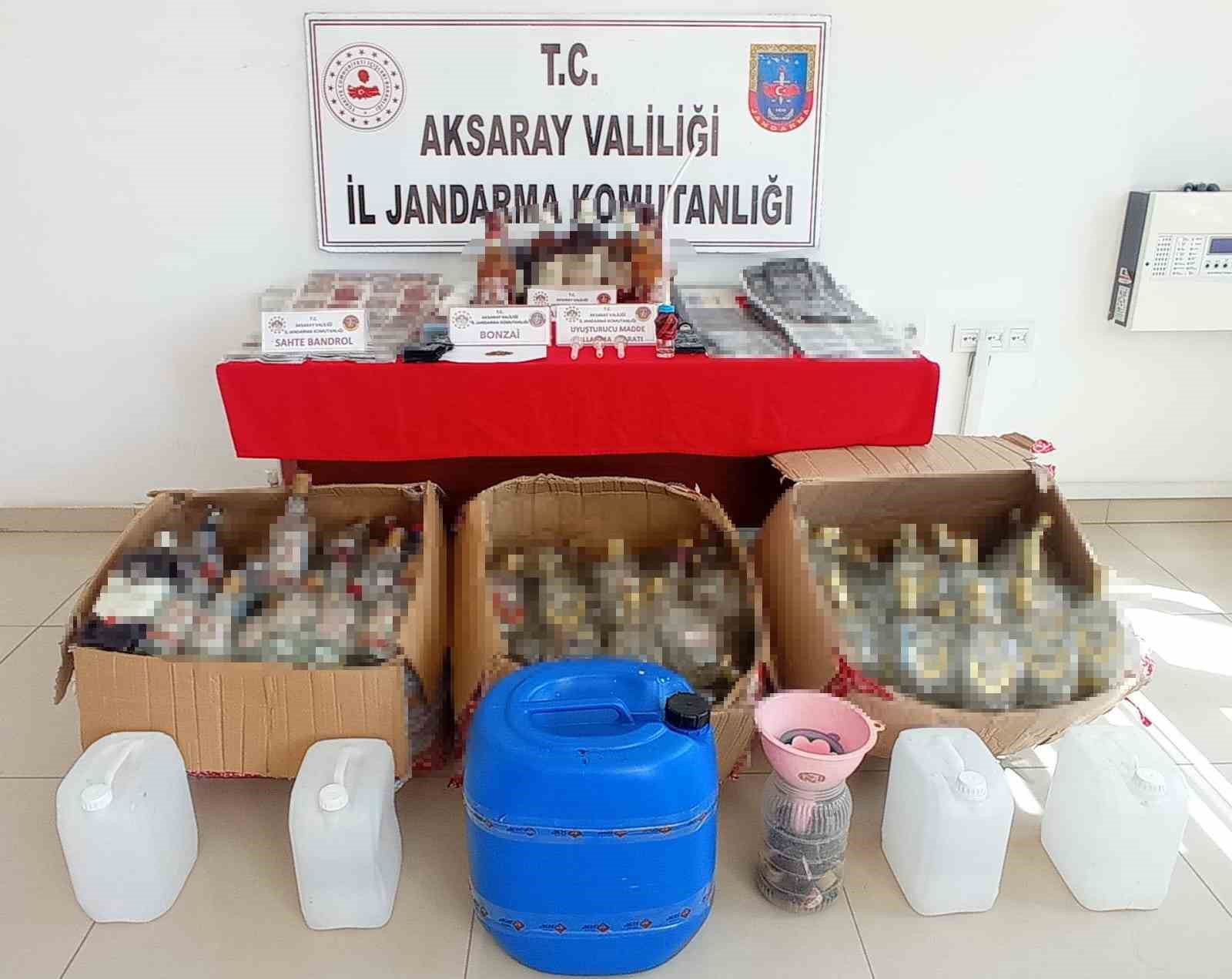 Aksaray jandarmadan sahte i&ccedil;ki operasyonu
