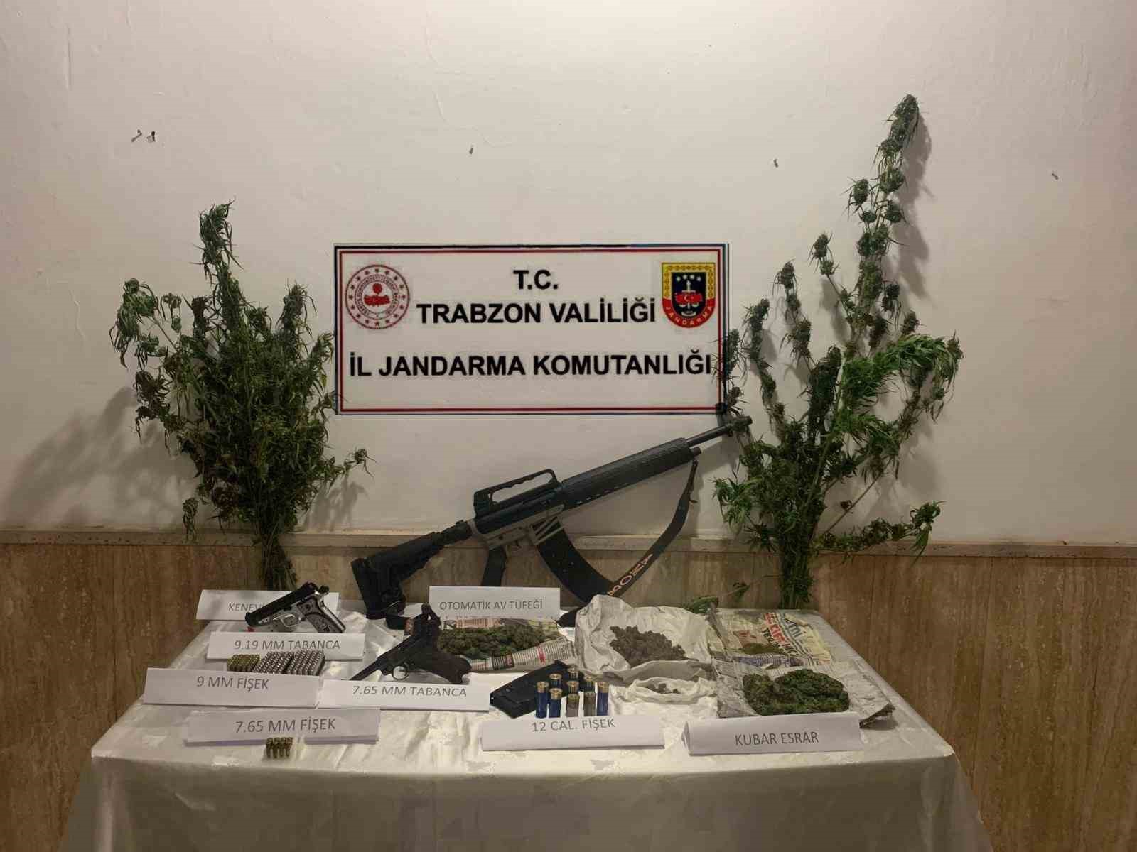 Trabzon’da jandarmadan uyuşturucu operasyonu