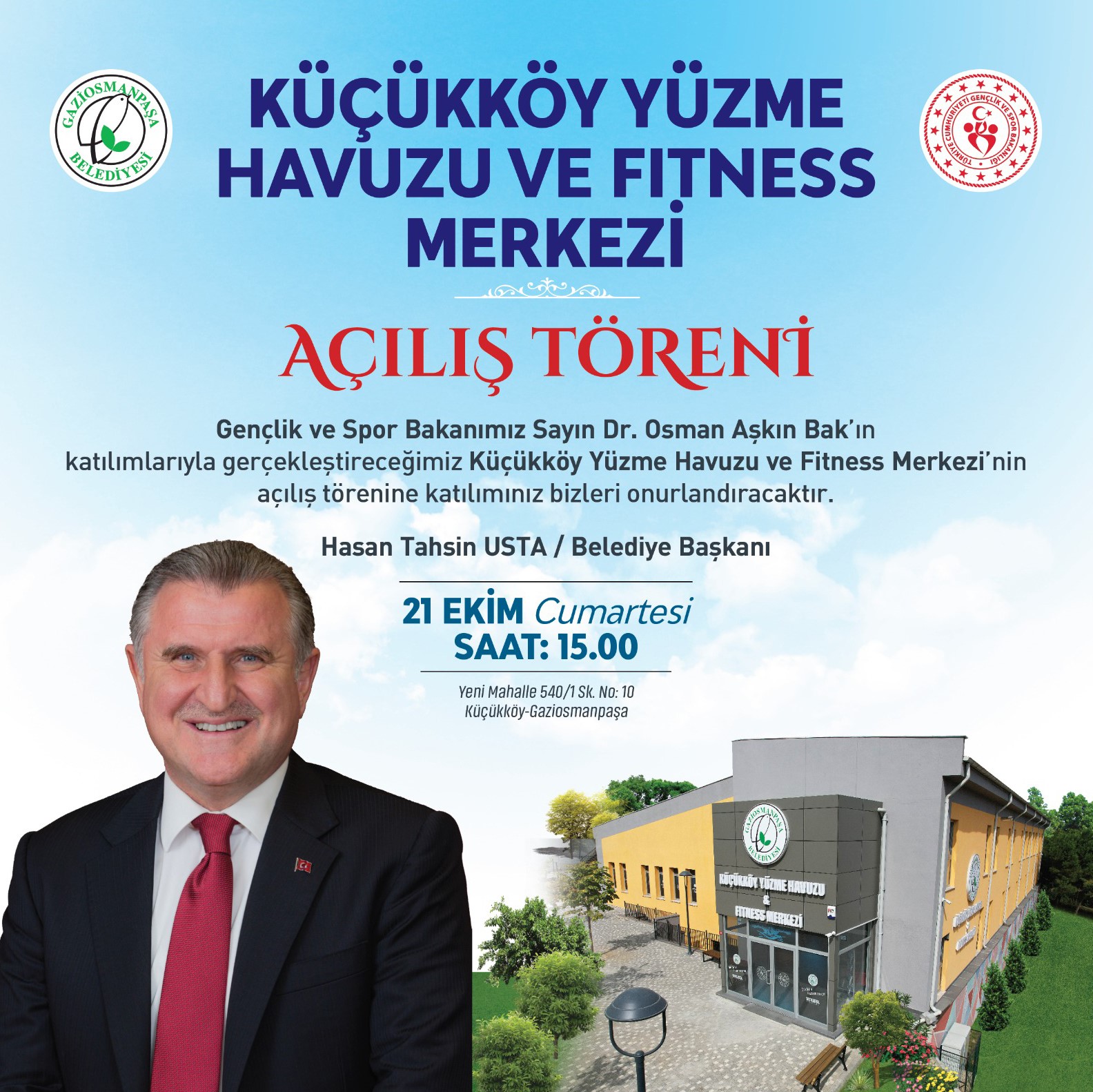 Küçükköy yüzme havuzu ve fitness merkezi hizmete açılıyor