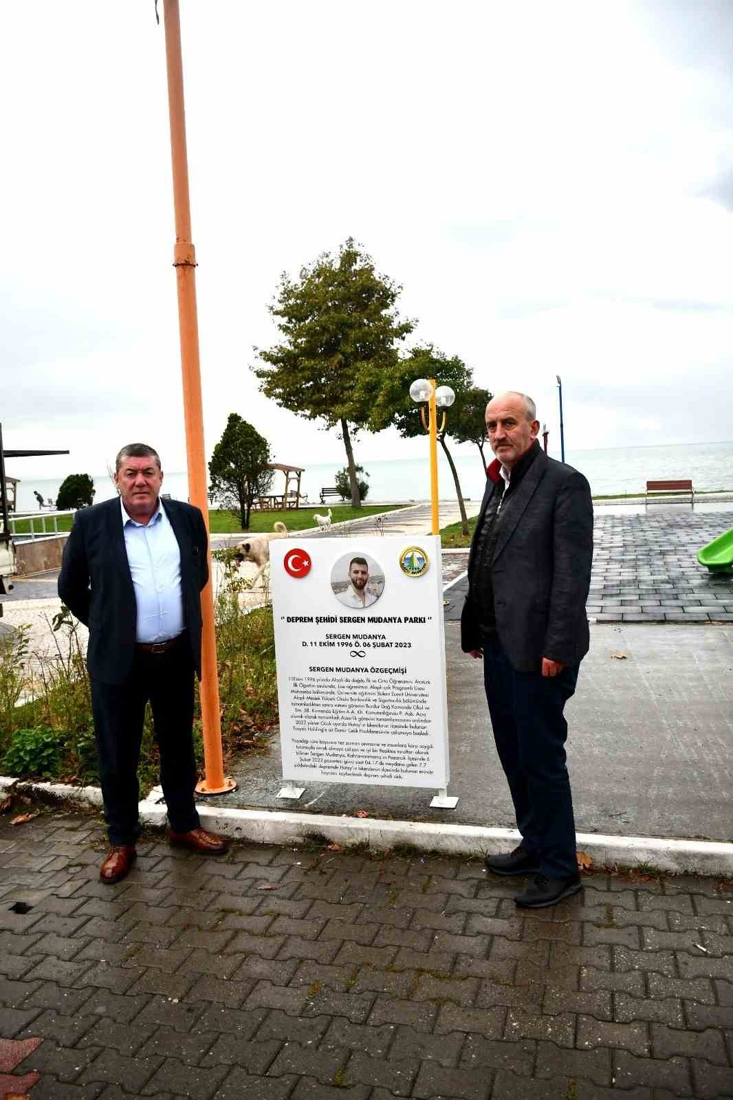 Sergen Mudanya ismi Sahil Park’ta yaşatılacak