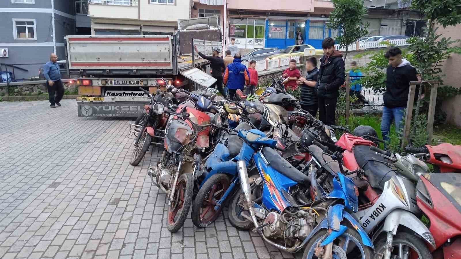 Ordu’da 25 motosiklet geri dönüşüme gönderildi