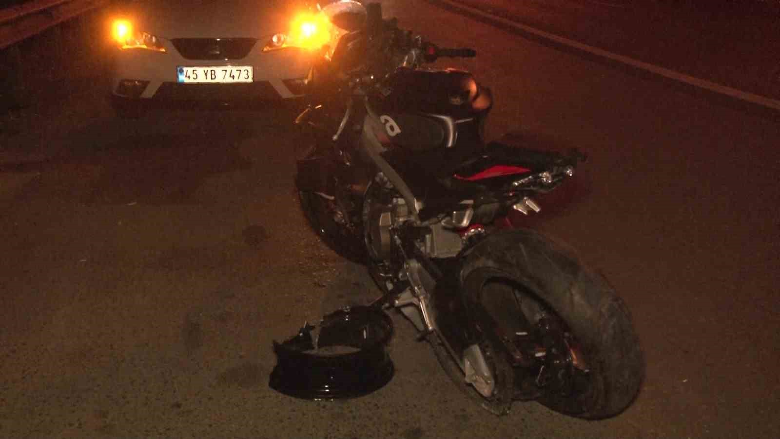 Hatalı sollama yapan motosiklete otomobil çarptı: 1 hafif yaralı