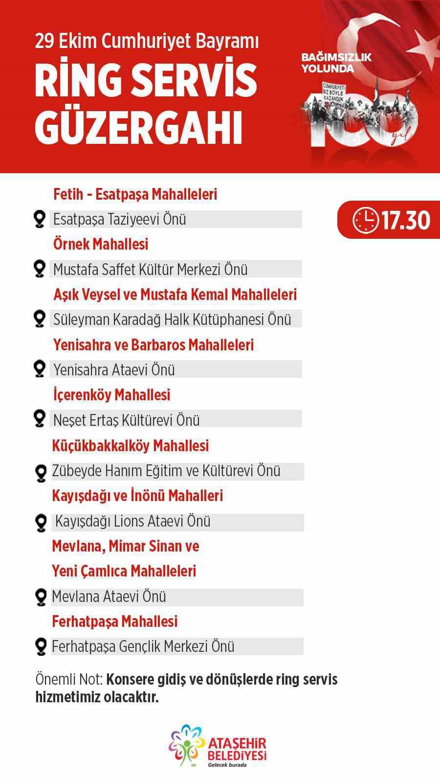 Cumhuriyetin 100. yılı Ataşehir&rsquo;de coşkuyla kutlanacak
