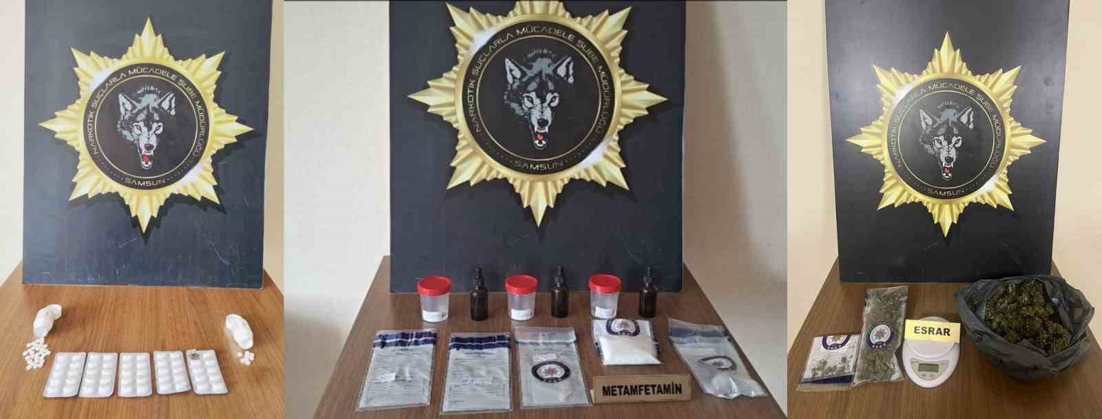 Samsun’da narkotik polisleri çok sayıda uyuşturucu madde ele geçirdi: 16 gözaltı