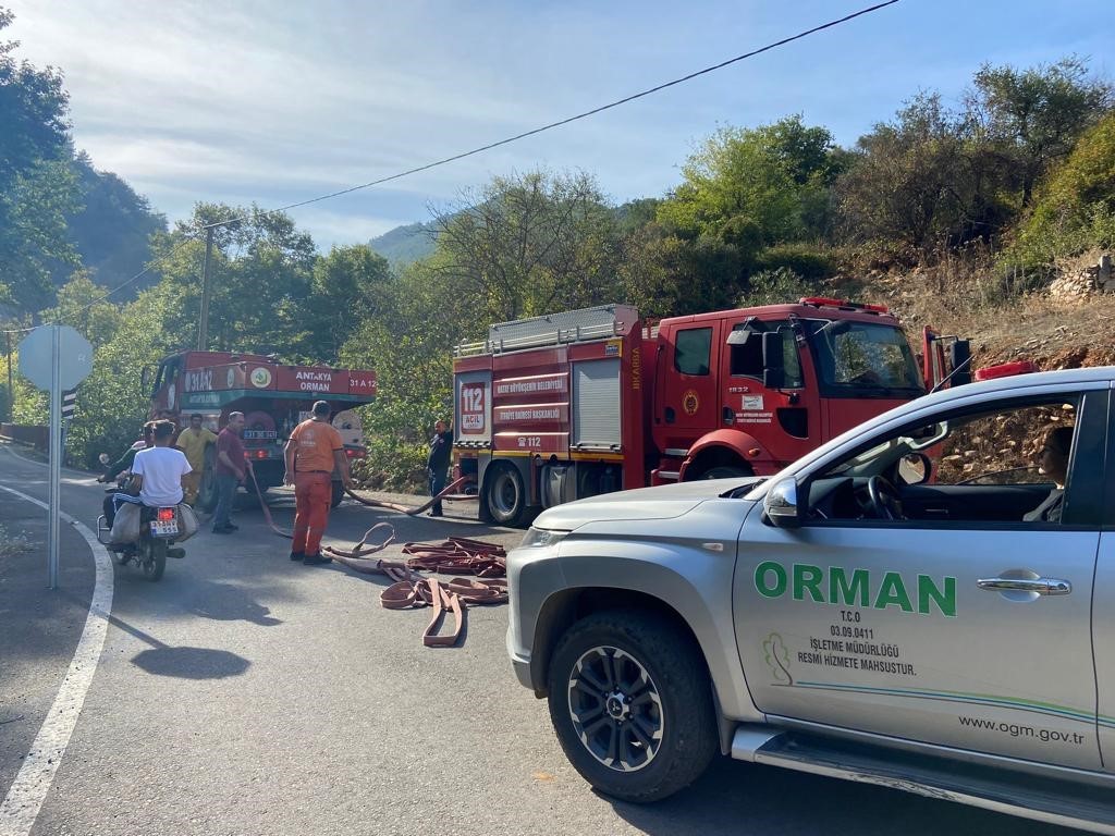 Ormanlık alanda başlayan yangın kısa sürede söndürüldü