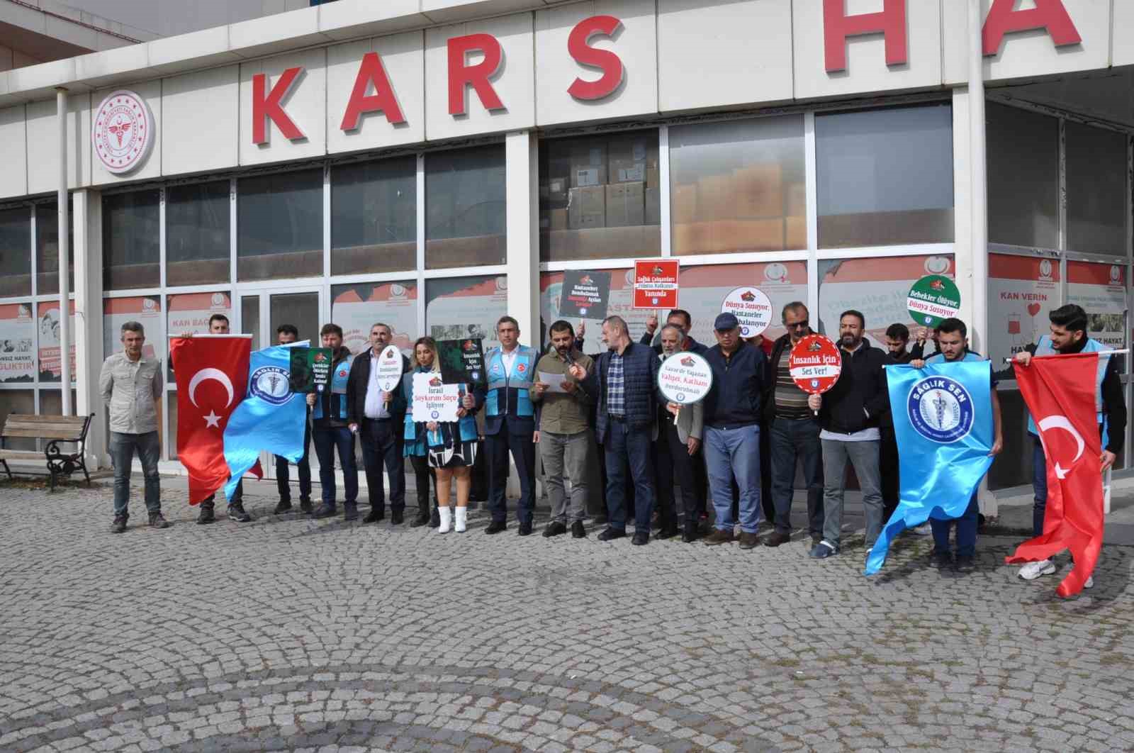 Kars sağlık çalışanlarından İsrail’e tepki