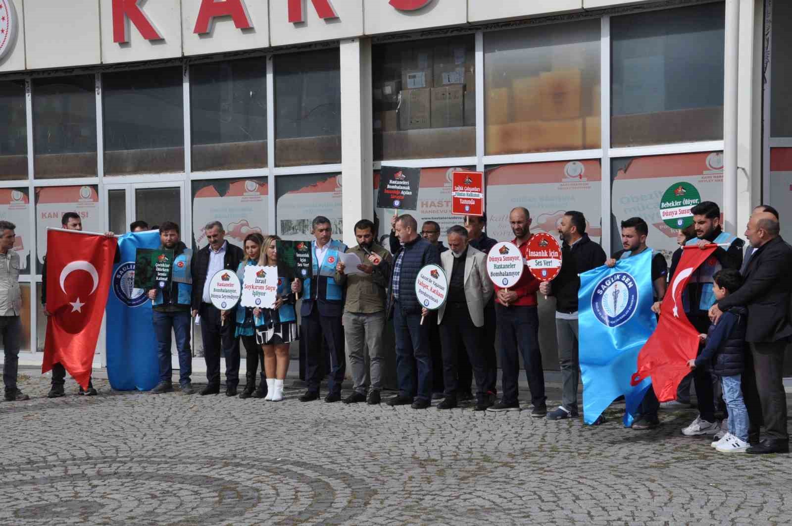 Kars sağlık çalışanlarından İsrail’e tepki