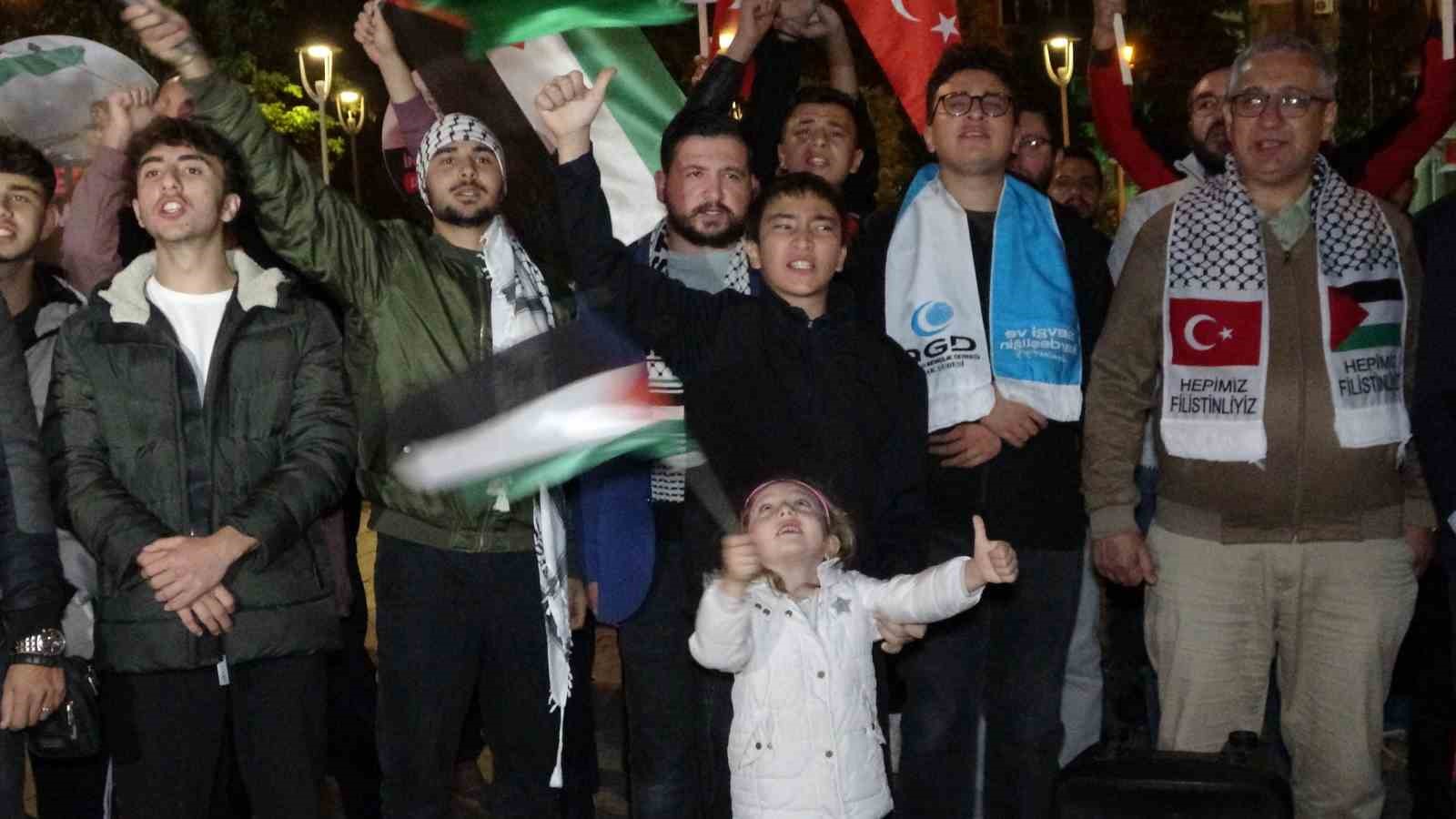 Uşak&rsquo;ta Filistin&rsquo;e destek eylemi
