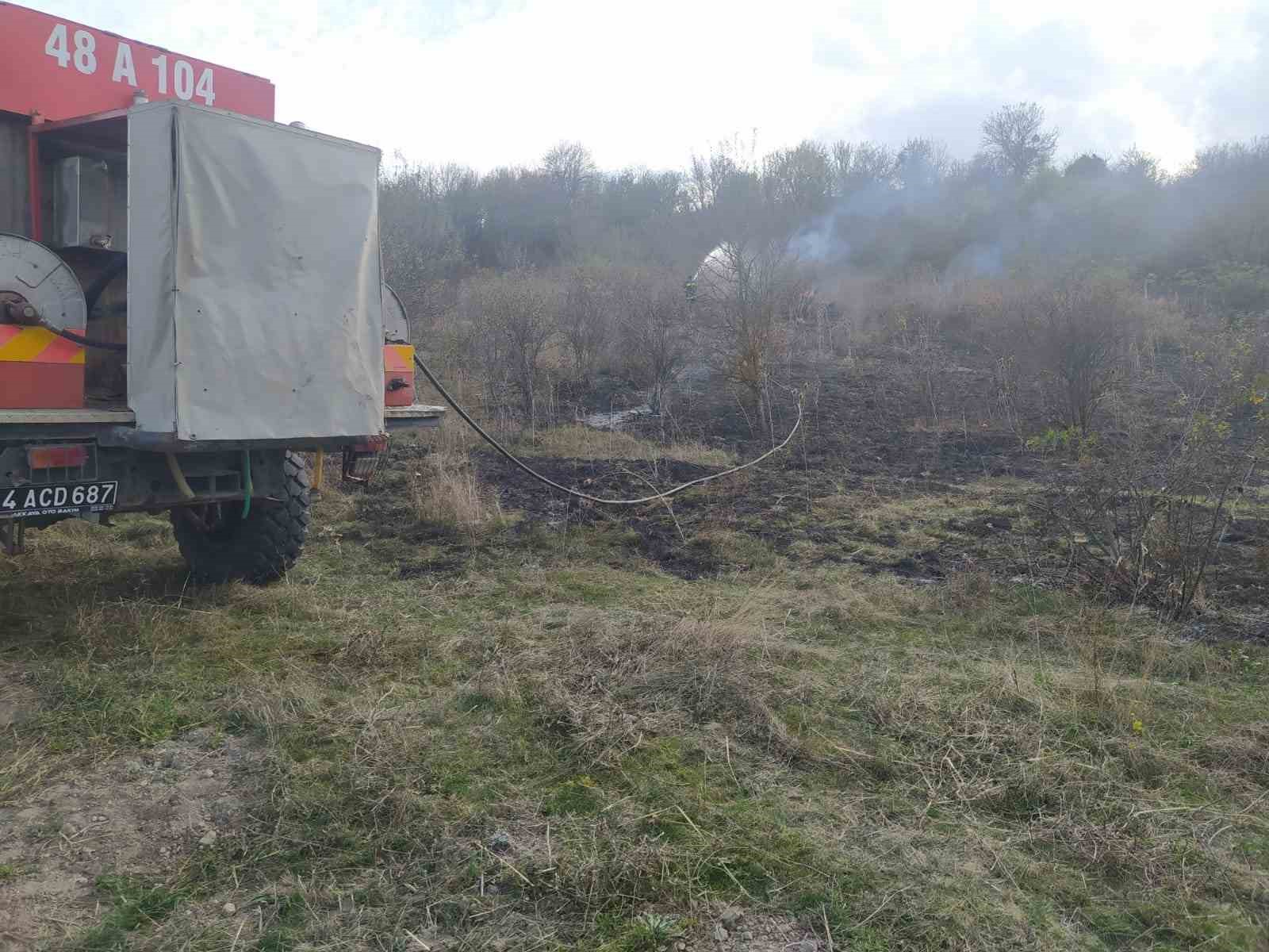 Anız yangını ormana sıçramadan söndürüldü
