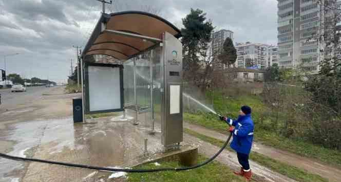 Fatsa’da dolmuş duraklarına genel temizlik