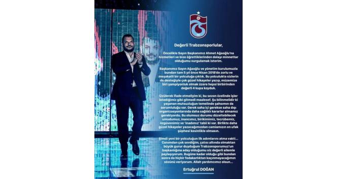 Ertuğrul Doğan, Trabzonspor başkanlığına adaylığını açıkladı