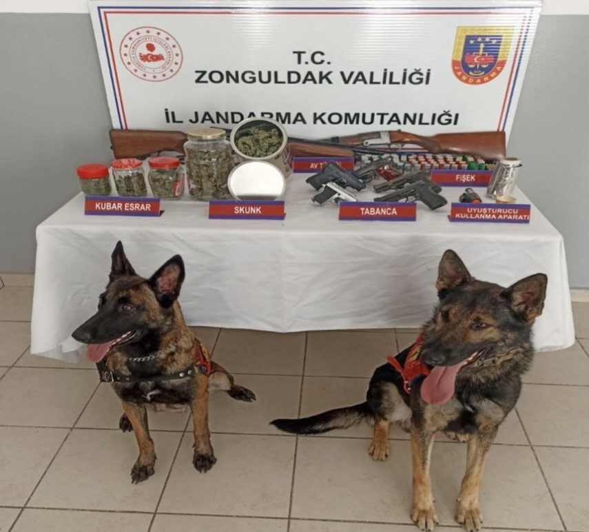 Zonguldak’ta evde uyuşturucu ve ruhsatsız silah operasyonu