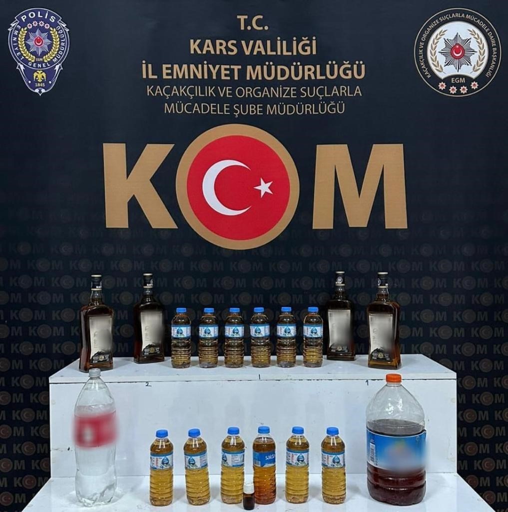 Kars’ta sahte içki ele geçirildi
