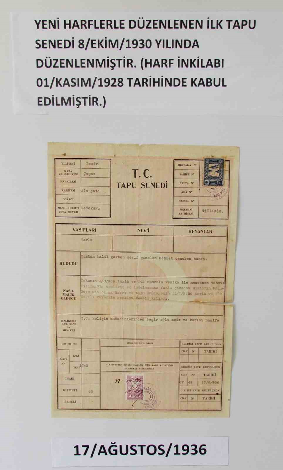 İzmir&rsquo;de 100 yıllık tapu senetleri sergilendi
