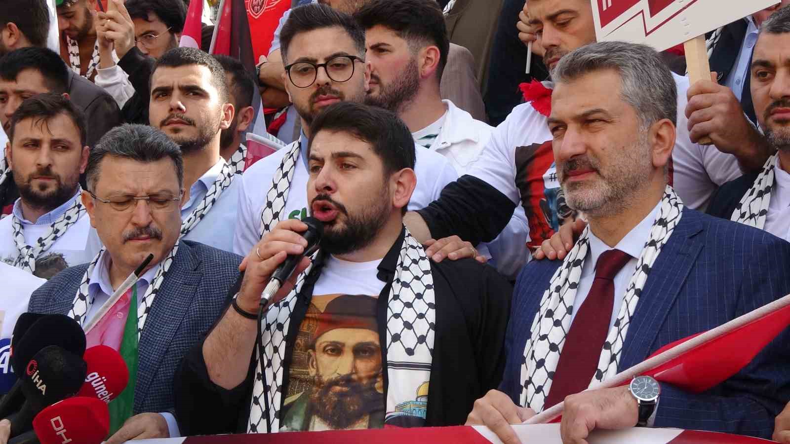 Trabzon&rsquo;da Filistin&rsquo;e destek i&ccedil;in y&uuml;r&uuml;d&uuml;ler
