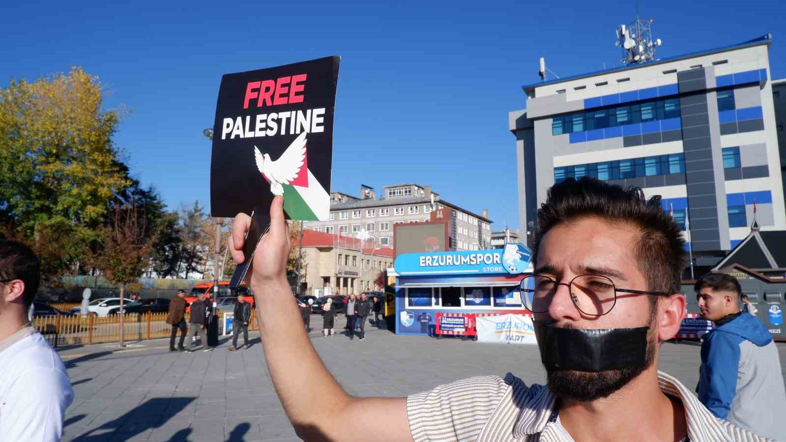Erzurum’da Gazze için sessiz eylem
