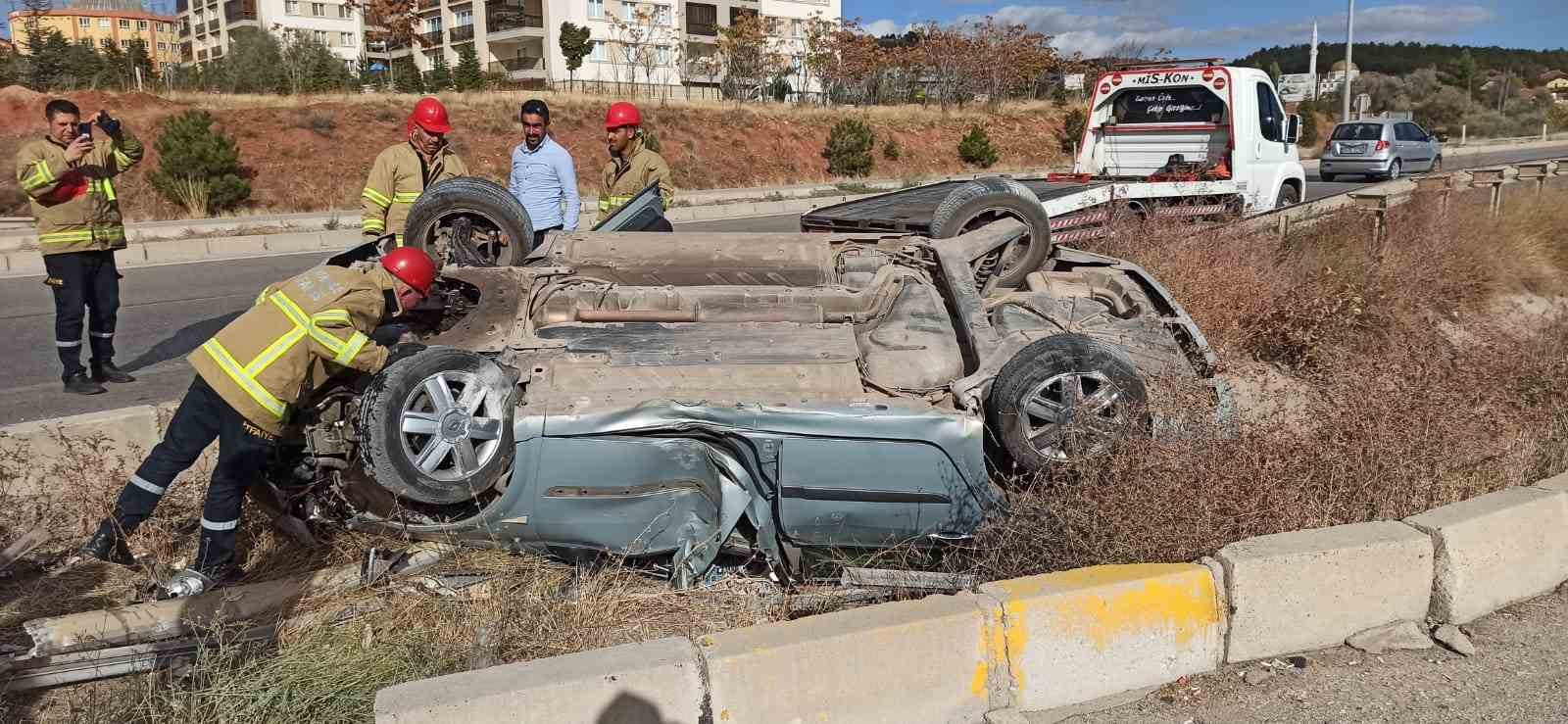 Kırıkkale’de otomobil takla attı: 1 yaralı