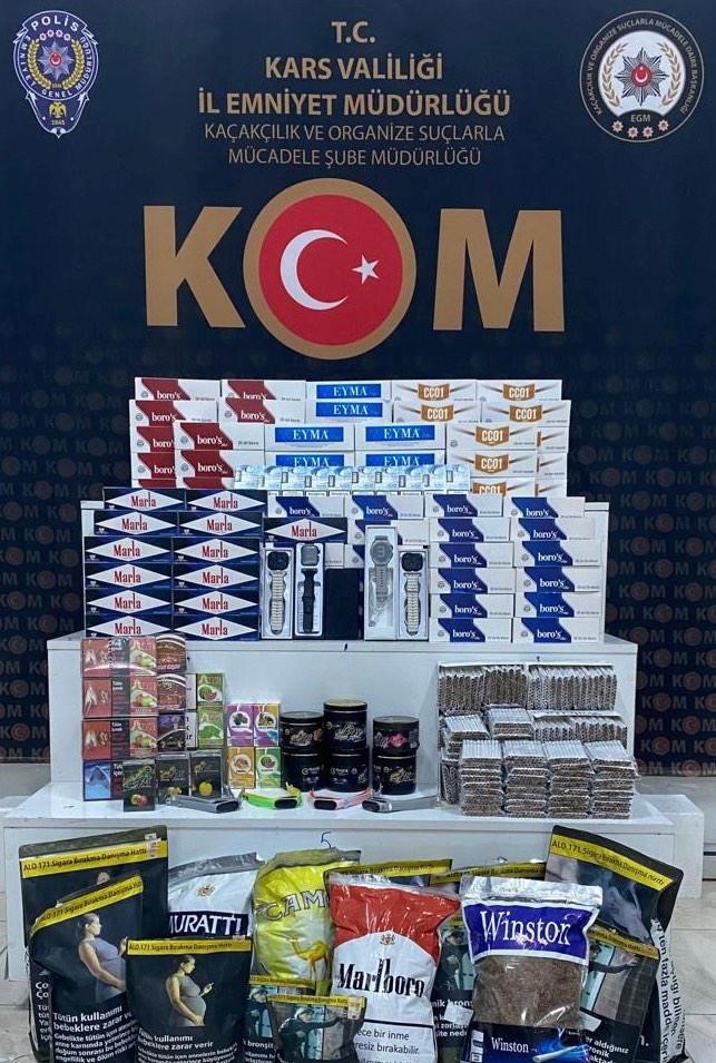 Kars’ta makaron ele geçirildi