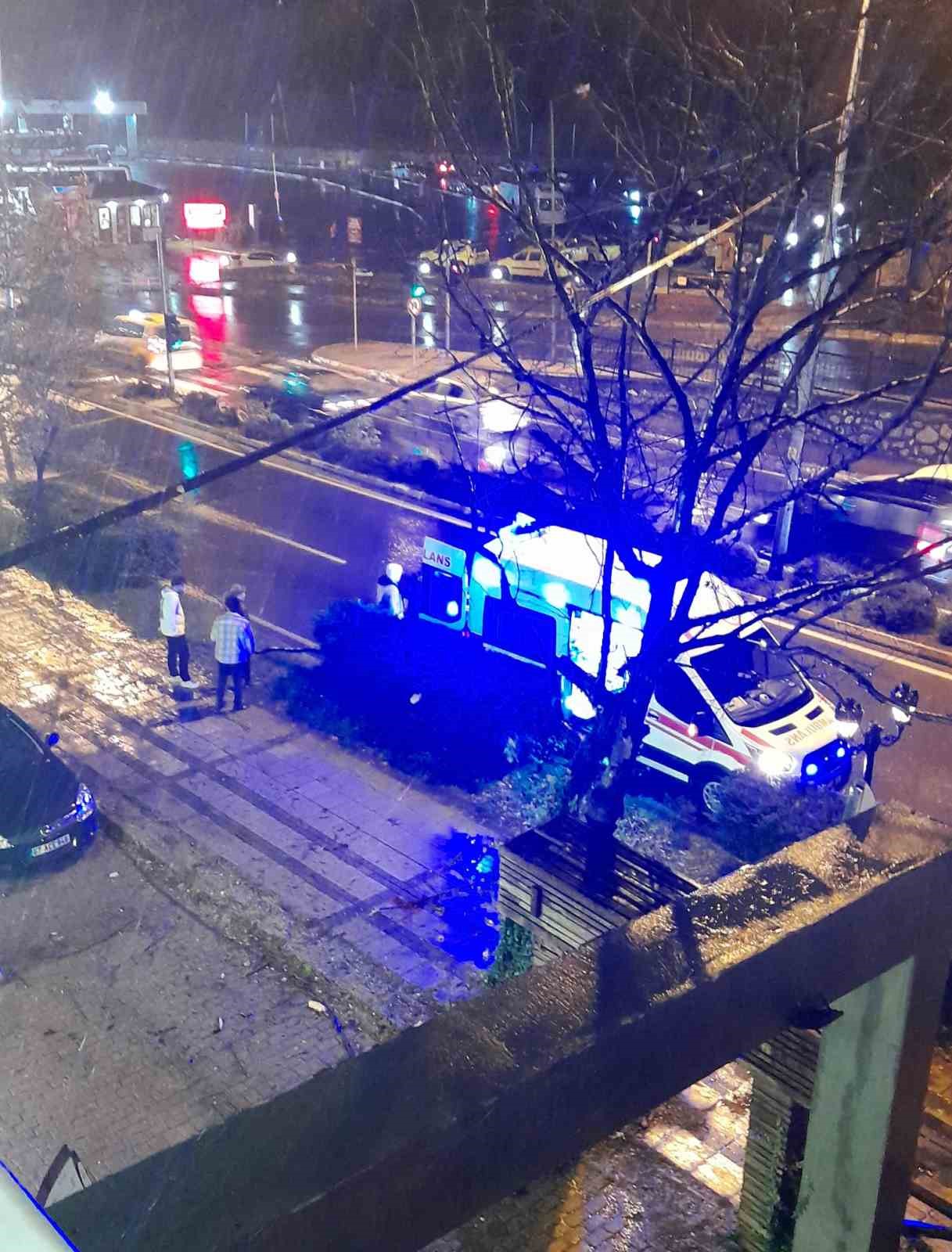 Kafasına ağa&ccedil; dalı d&uuml;şen kadın yaralandı
