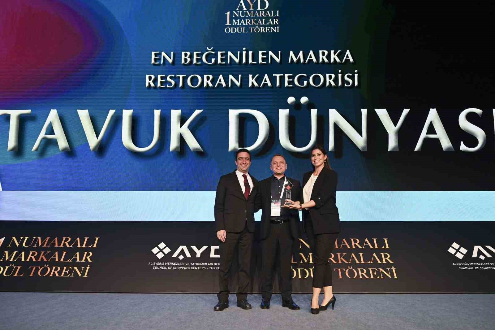 Tavuk Dünyası, ‘AVM’lerde En Beğenilen ve Tercih Edilen Restoran’ ödülünü aldı